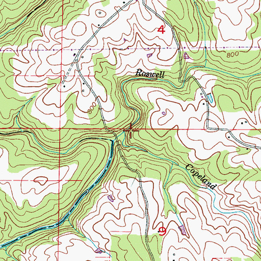 Topographic Map of Copeland Creek, AL