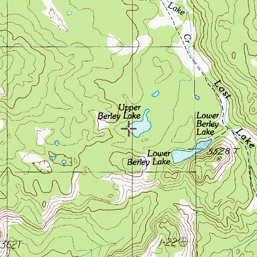Topographic Map of Upper Berley Lake, OR