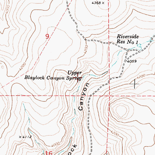 Topographic Map of Upper Blaylock Canyon Spring, OR