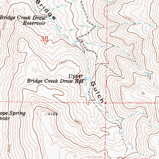 Topographic Map of Upper Bridge Creek Draw Reservoir, OR