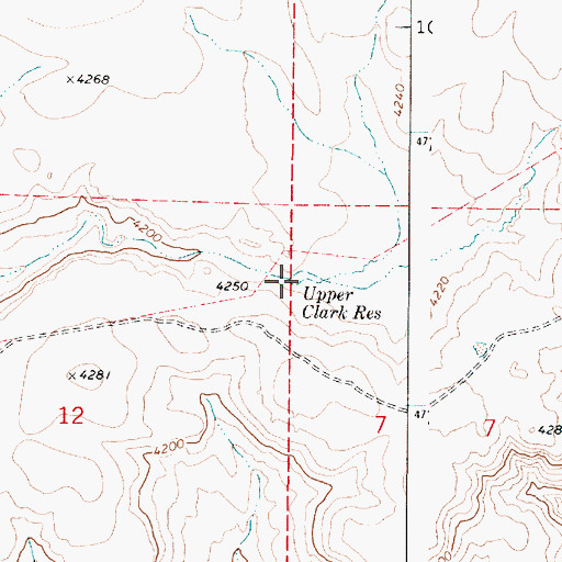 Topographic Map of Upper Clark Reservoir, OR