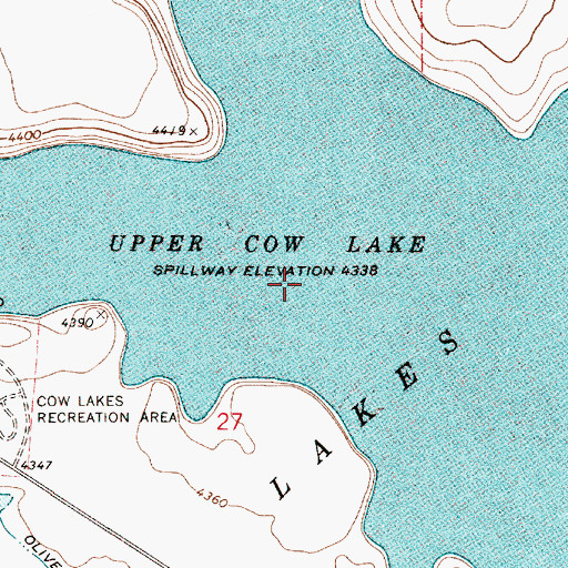 Topographic Map of Upper Cow Lake, OR