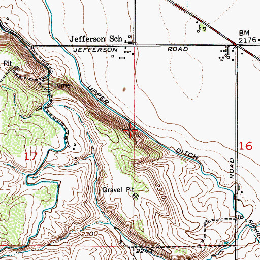 Topographic Map of Upper Ditch, OR