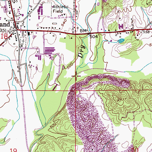 Topographic Map of Dry Creek, AL