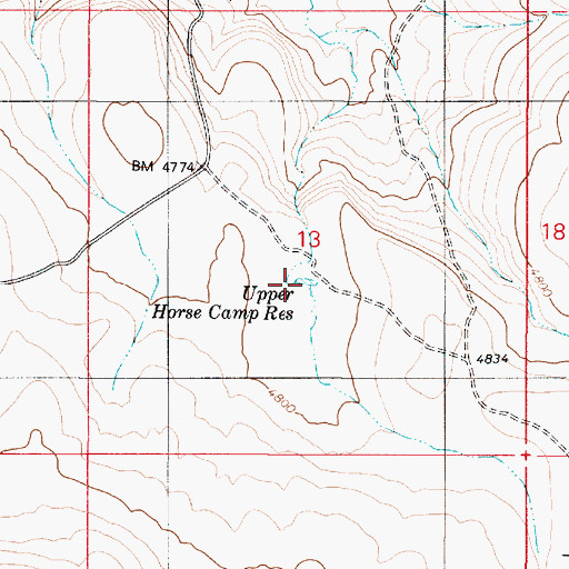 Topographic Map of Upper Horse Camp Reservoir, OR