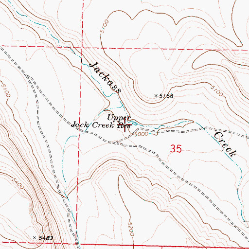 Topographic Map of Upper Jack Creek Reservoir, OR
