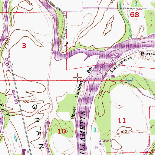 Topographic Map of Upper Lambert Bar, OR