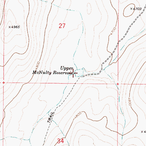 Topographic Map of Upper McNulty Reservoir, OR