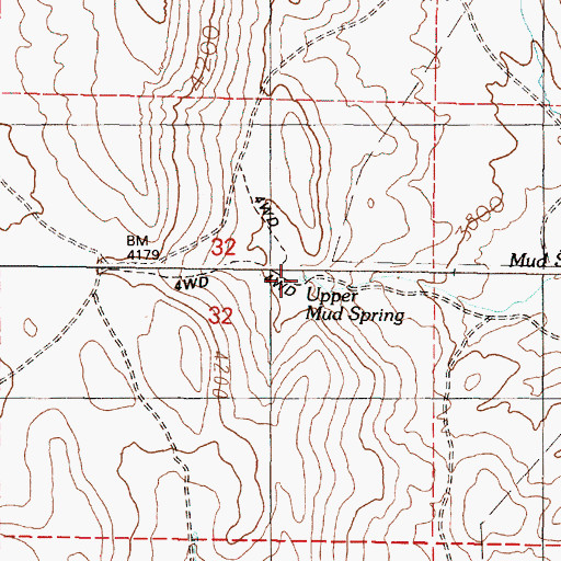 Topographic Map of Upper Mud Spring, OR