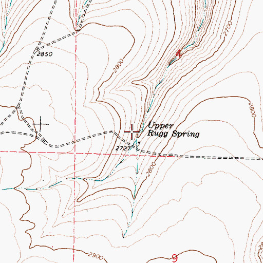 Topographic Map of Upper Rugg Spring, OR