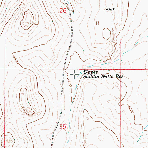 Topographic Map of Upper Saddle Butte Reservoir, OR