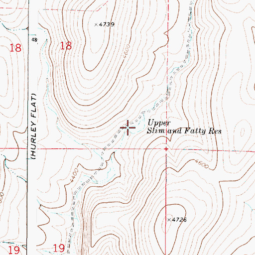 Topographic Map of Upper Slim and Fatty Reservoir, OR
