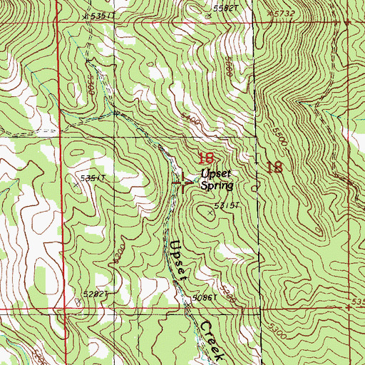 Topographic Map of Upset Spring, OR
