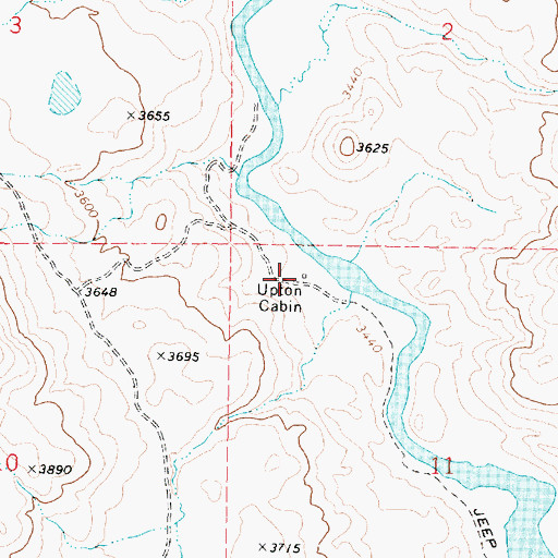 Topographic Map of Upton Cabin, OR