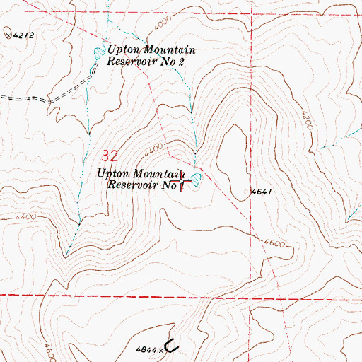 Topographic Map of Upton Mountain Reservoir Number One, OR
