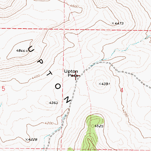 Topographic Map of Upton Pass, OR