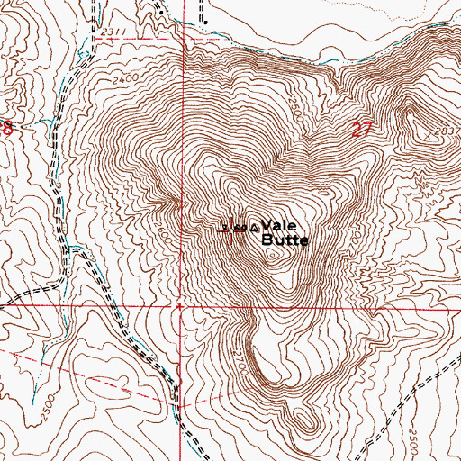 Topographic Map of Vale Butte, OR