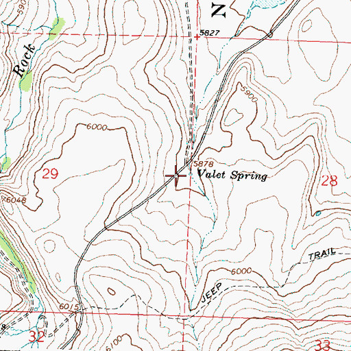 Topographic Map of Valet Spring, OR