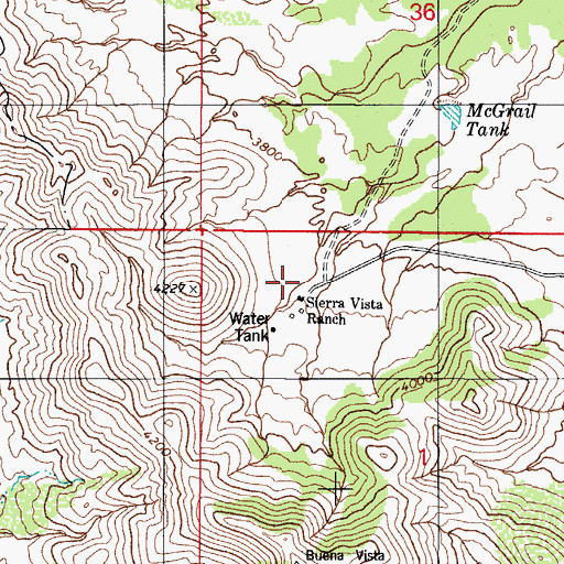 Topographic Map of Sierra Vista Ranch, AZ