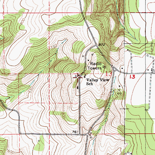 Topographic Map of Valley View School (historical), OR
