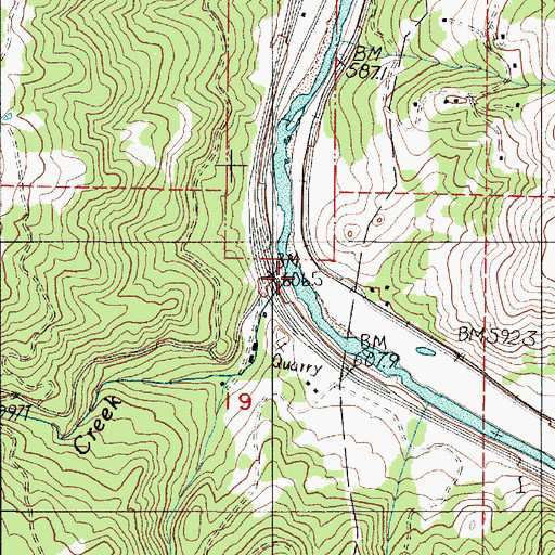 Topographic Map of Van Dine Creek, OR