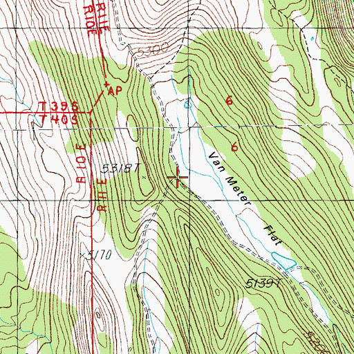 Topographic Map of Van Meter Flat, OR