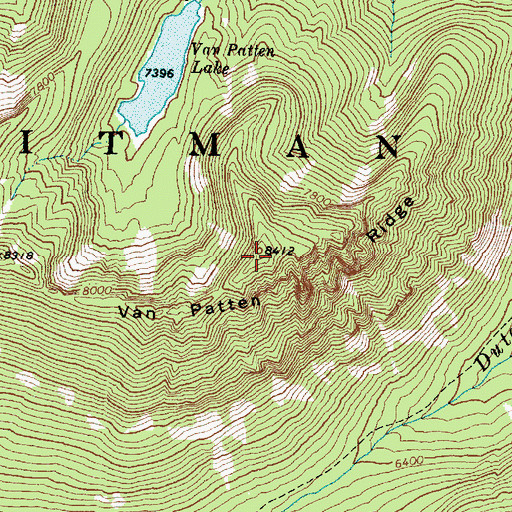 Topographic Map of Van Patten Ridge, OR