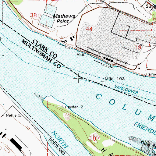 Topographic Map of Vancouver Range, OR