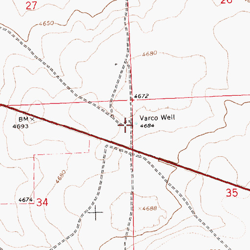 Topographic Map of Varco Well, OR