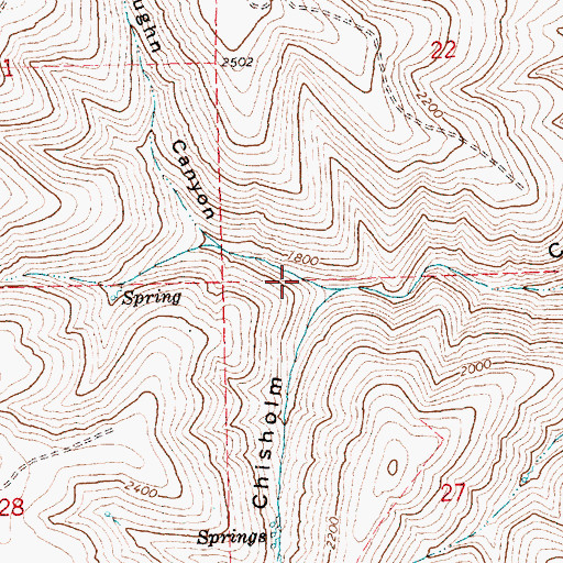 Topographic Map of Vaughn Canyon, OR