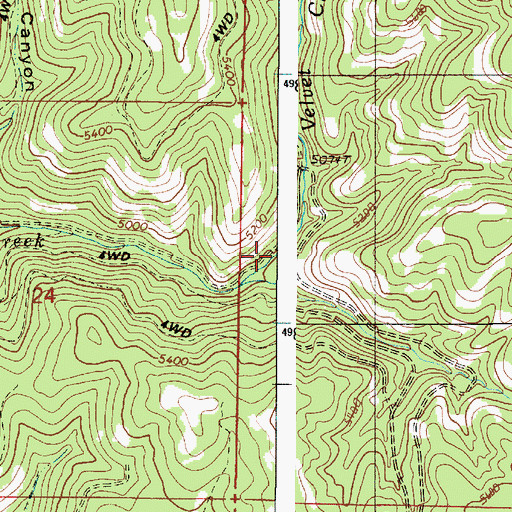 Topographic Map of Velvet Creek, OR
