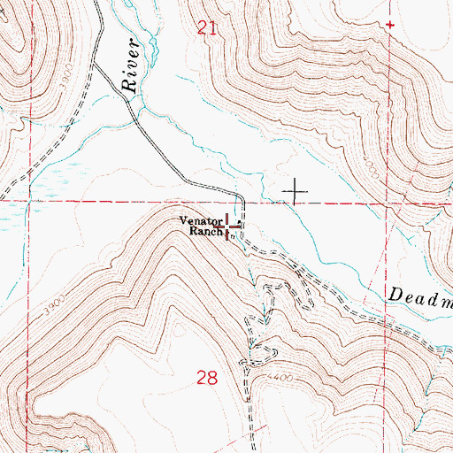 Topographic Map of Venator Ranch, OR