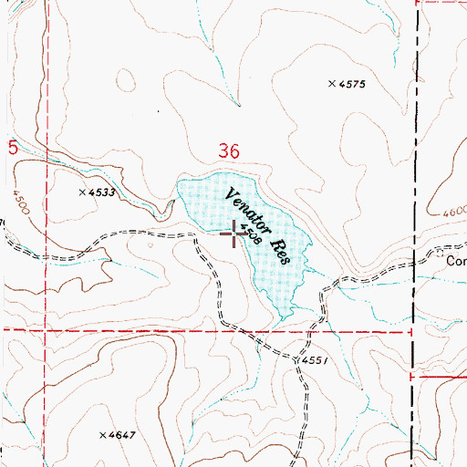 Topographic Map of Venator Reservoir, OR