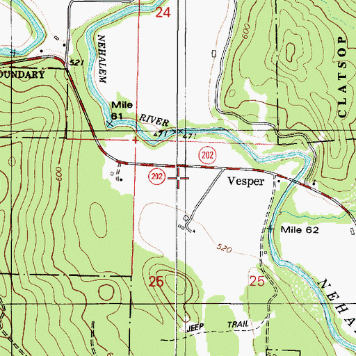 Topographic Map of Vesper School, OR