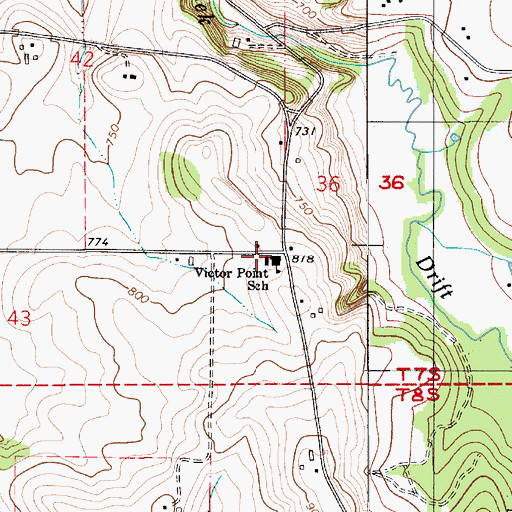 Topographic Map of Victor Point Elementary School, OR