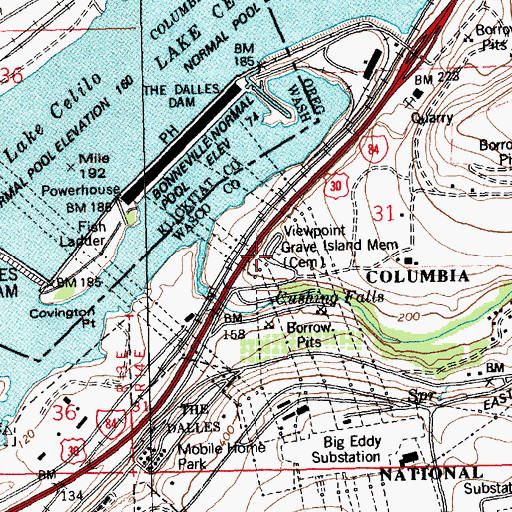 Topographic Map of Grave Island Memorial, OR