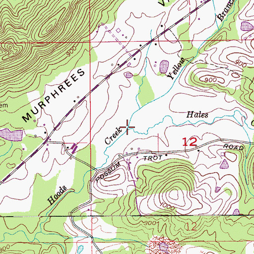 Topographic Map of Hales Creek, AL