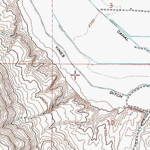 Topographic Map of Vines Ditch, OR