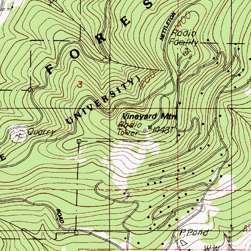 Topographic Map of Vineyard Mountain, OR