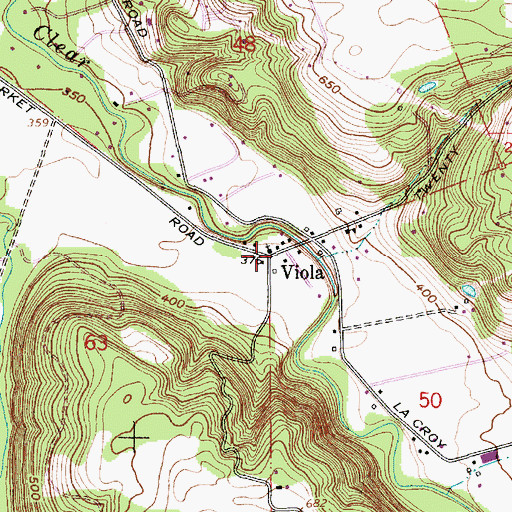 Topographic Map of Viola, OR