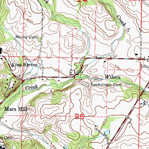 Topographic Map of Huddon Creek, AL