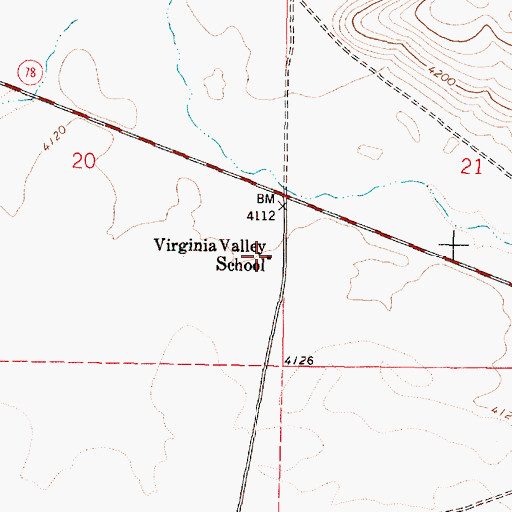 Topographic Map of Virginia Valley School (historical), OR