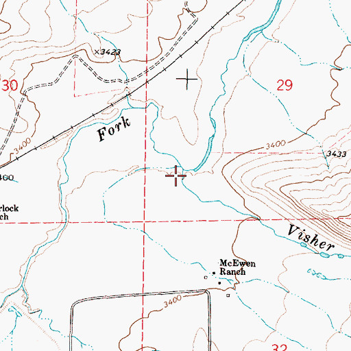 Topographic Map of Visher Creek, OR