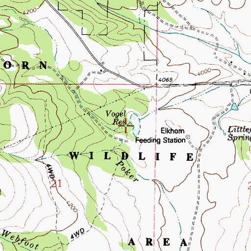 Topographic Map of Vogel Reservoir, OR