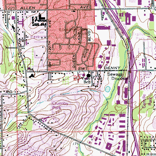 Topographic Map of Vose Elementary School, OR