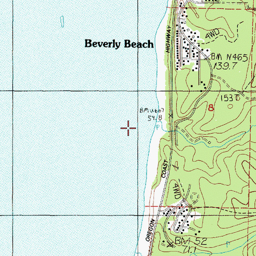 Topographic Map of Wade Creek, OR