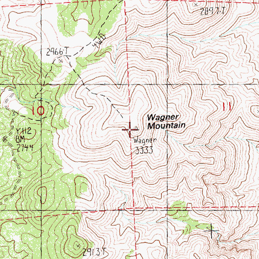 Topographic Map of Wagner Mountain, OR
