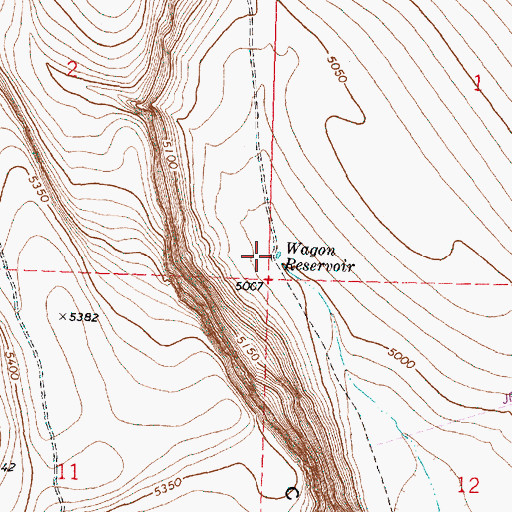 Topographic Map of Wagon Reservoir, OR