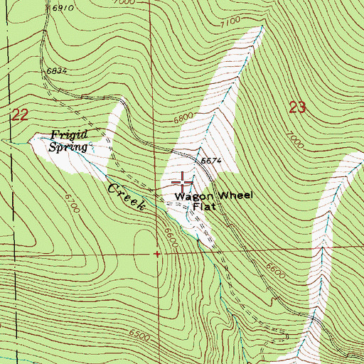 Topographic Map of Wagon Wheel Flat, OR