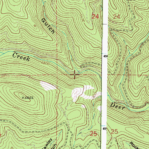 Topographic Map of Wahoo Gulch, OR